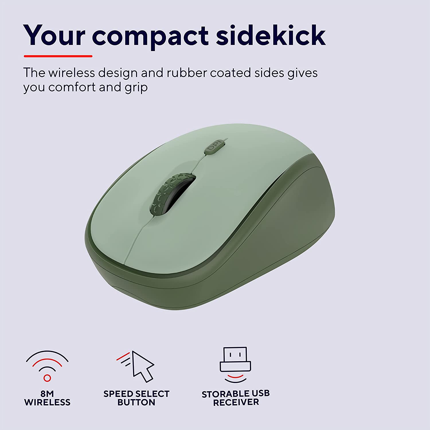 Trust Yvi+ Mouse wireless silenzioso Verde