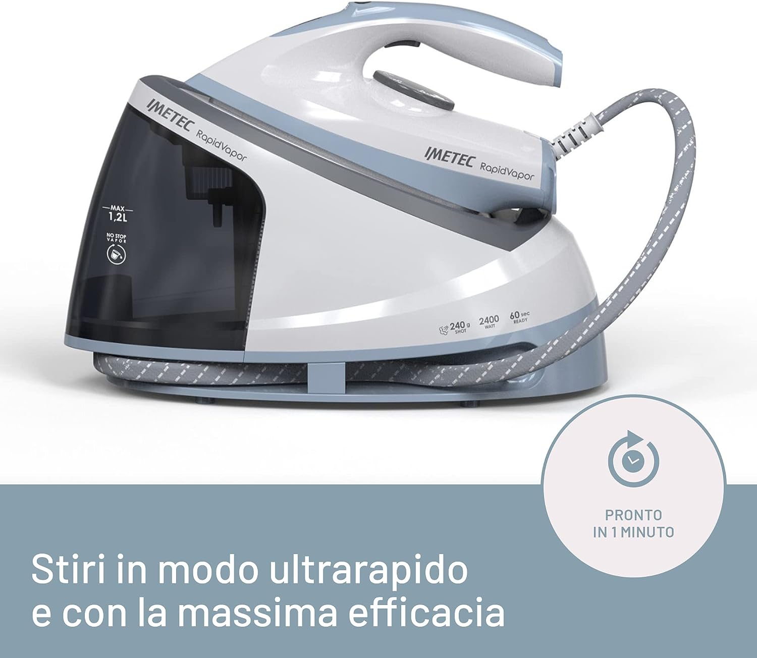Imetec 9033 Ferro Car.continua 2400w 1.2lt P.ceram. Rapidvapor