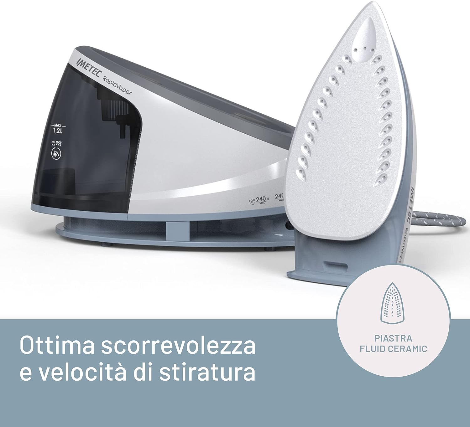 Imetec 9033 Ferro Car.continua 2400w 1.2lt P.ceram. Rapidvapor