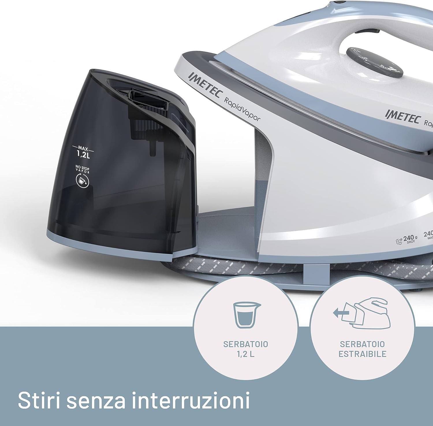 Imetec 9033 Ferro Car.continua 2400w 1.2lt P.ceram. Rapidvapor