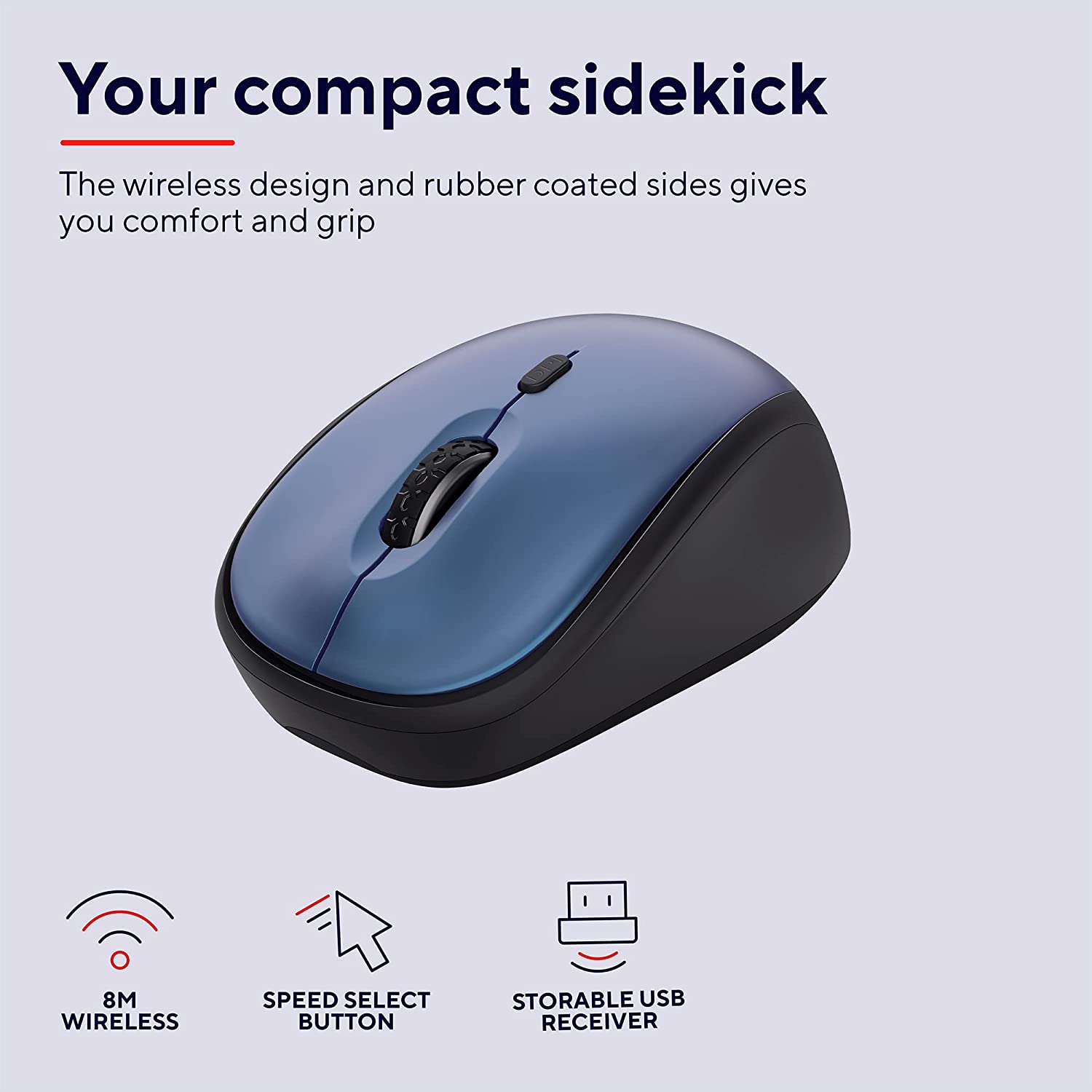 Trust Yvi+ Mouse wireless silenzioso Blu