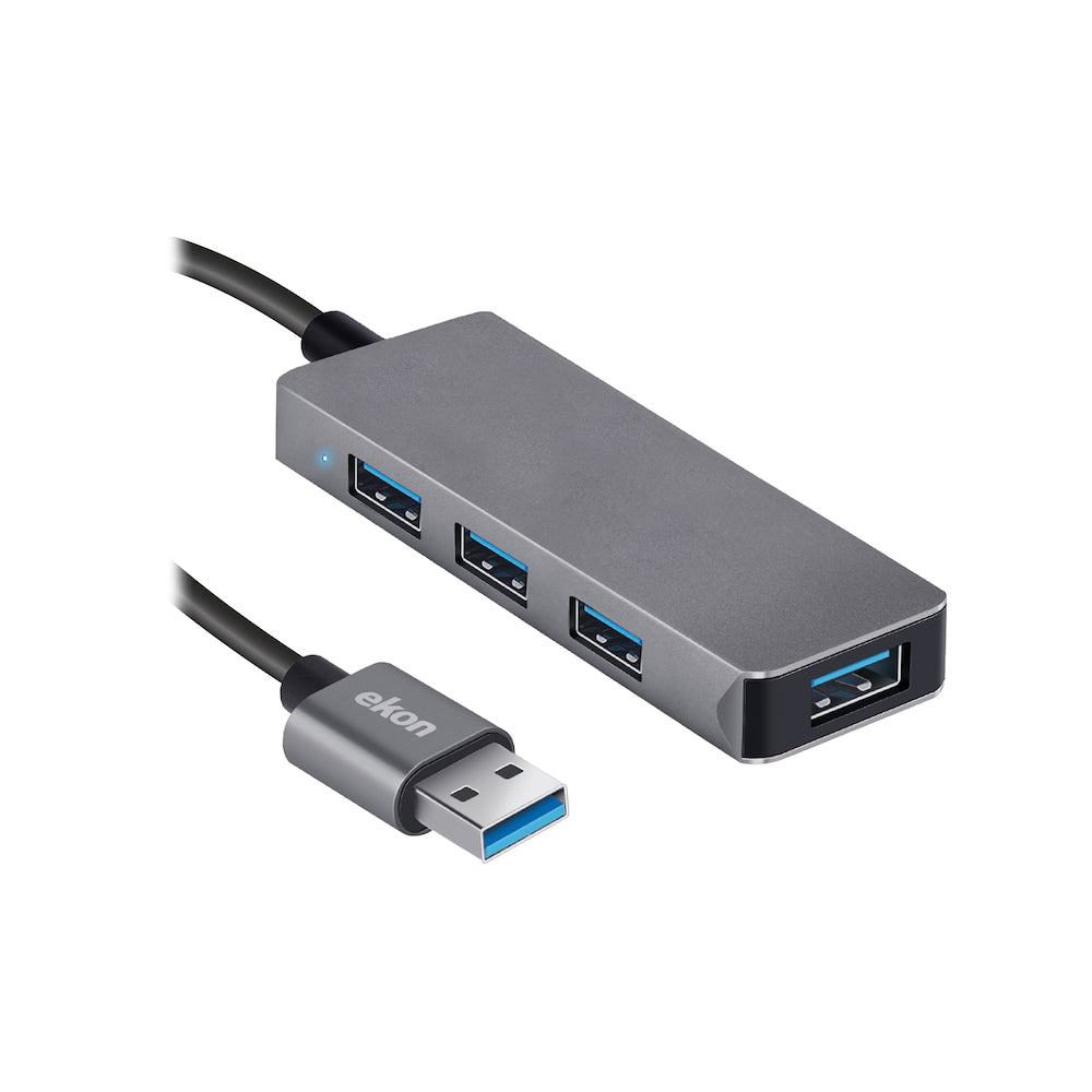 Ekon ECITHUB320USBIN Hub 3 Usb 2.0 In 1 Usb 3.0 Alluminio