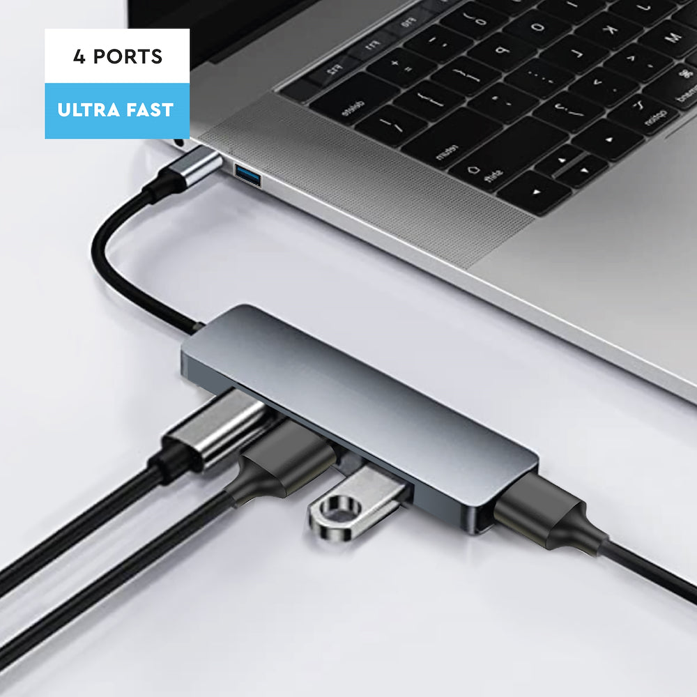 Ekon ECITHUB320USBIN Hub 3 Usb 2.0 In 1 Usb 3.0 Alluminio