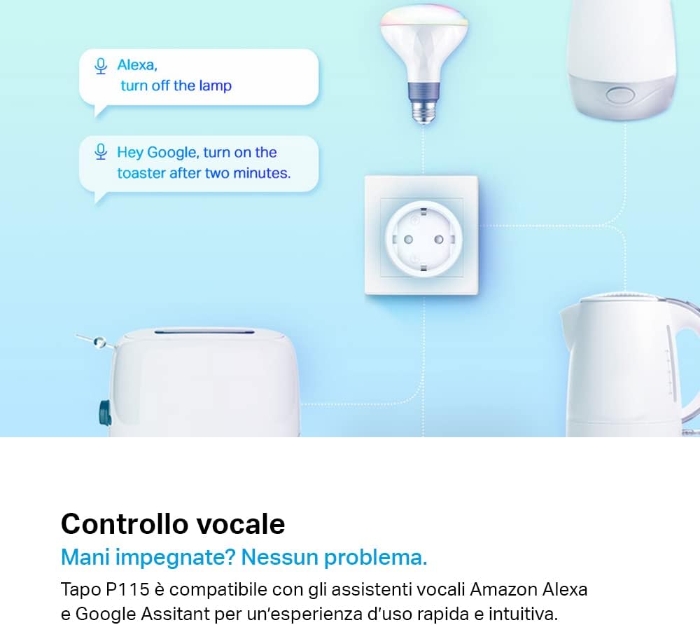 Tp-link TAPOP115 Mini Presa Smart Wi-fi Plug Comp.+energy Mon. 16ah