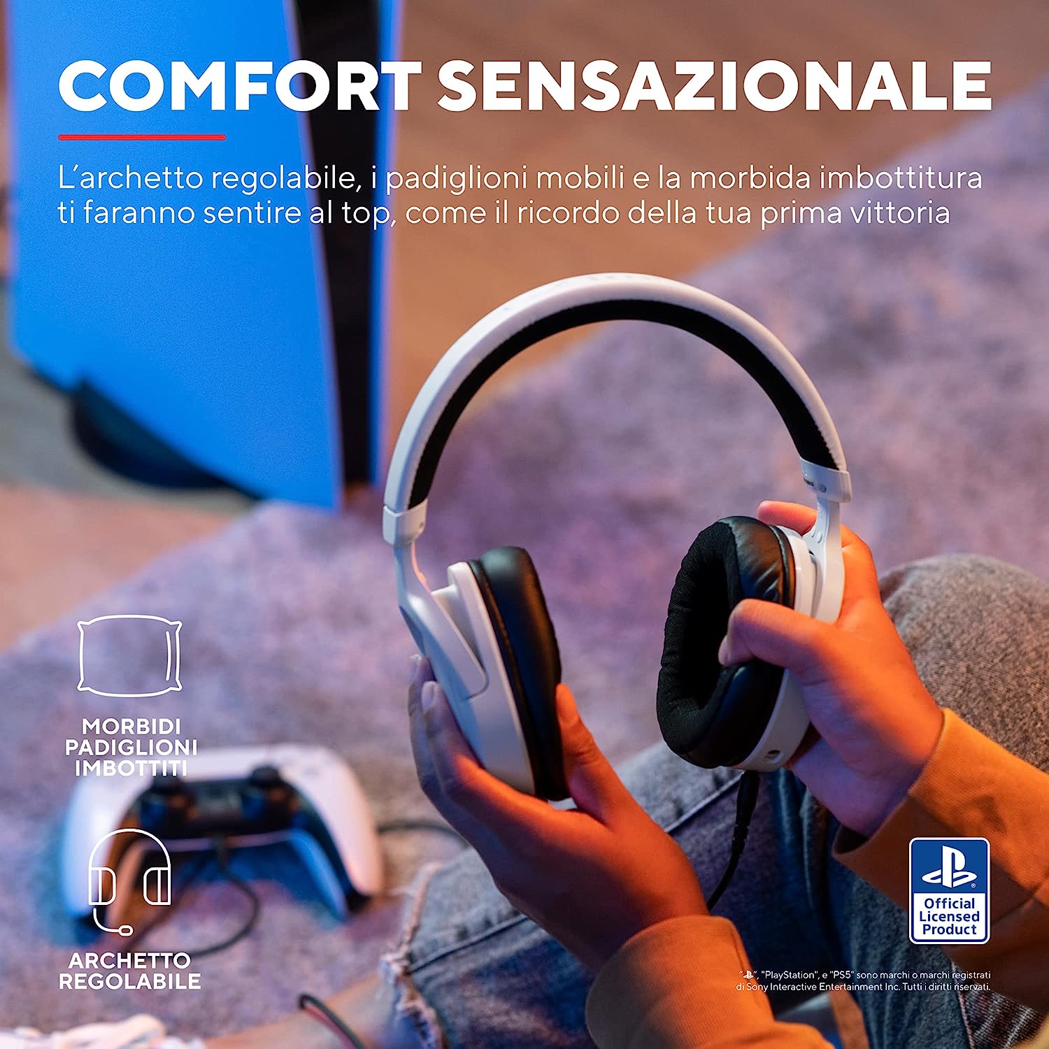 Trust Gaming GXT 498 Forta Cuffie gaming per PS5™ Bianco