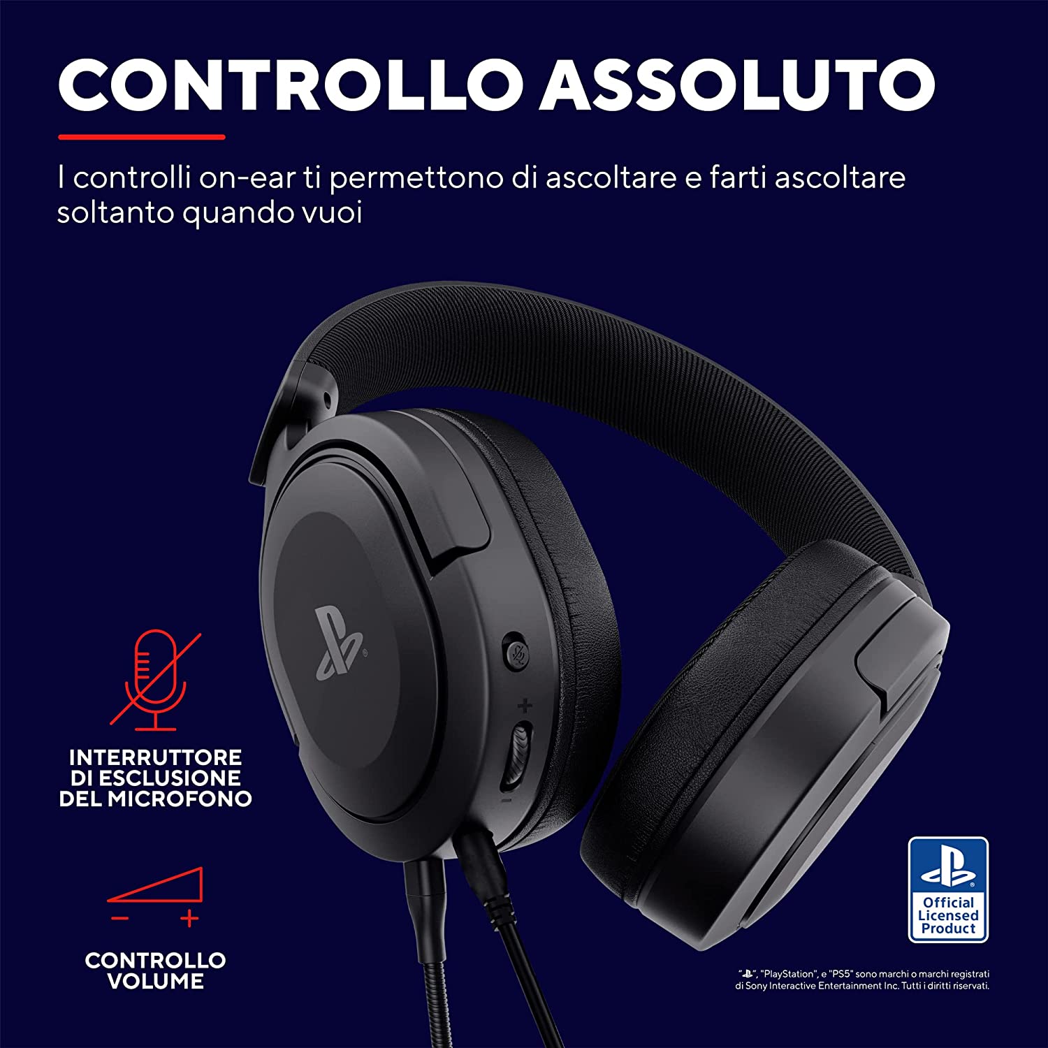 Trust Gaming GXT 498 Forta Cuffie gaming per PS5™ Nero