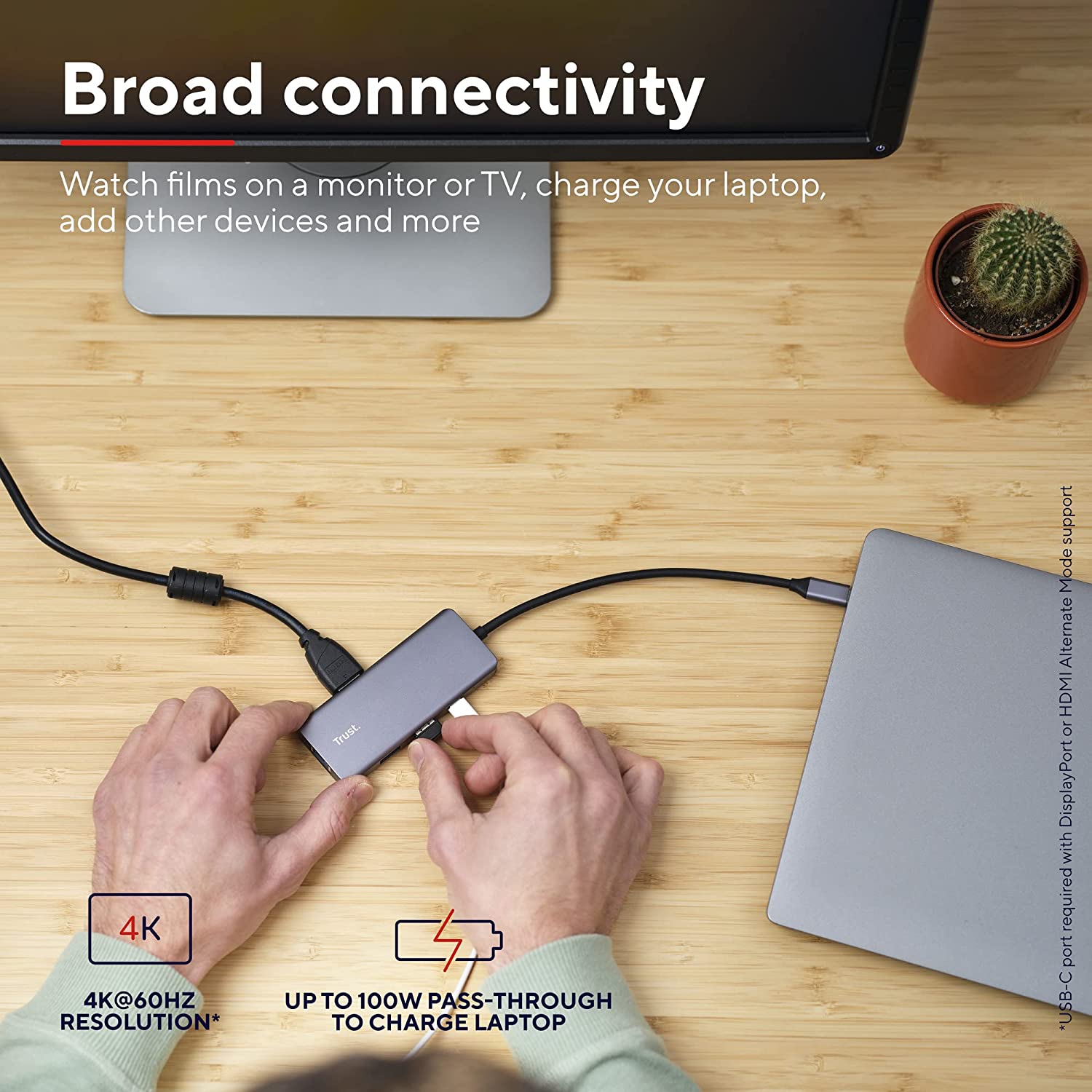 Trust Dalyx Adattatore multiporta USB-C 6-in-1 Argento