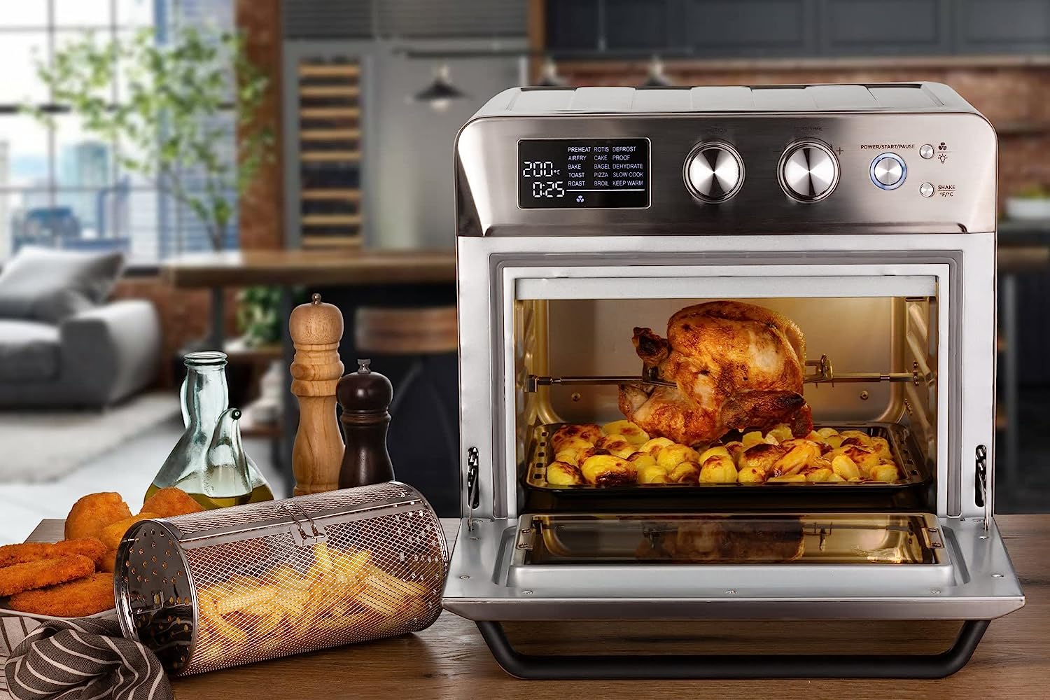 Ariete 46291 Fornetto El. C/friggitrice 1700w 25lt Timer Inox