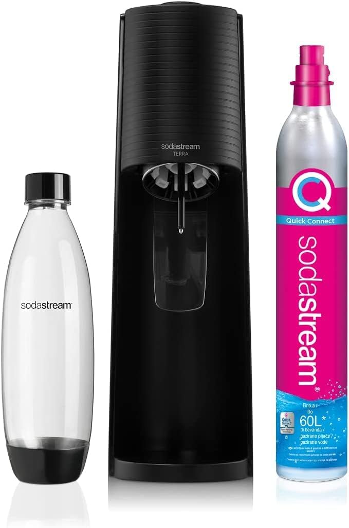 Sodastream 2270210 Gasatore Terra Black + 1bottiglia 1lt + 1cilindro