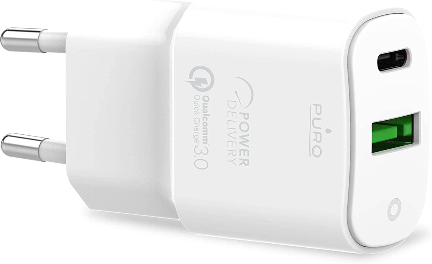 Puro FCMTCUSBAC25WPDWHI Caricabatt. Fast Charger Usb/usb-c 25w Bianco