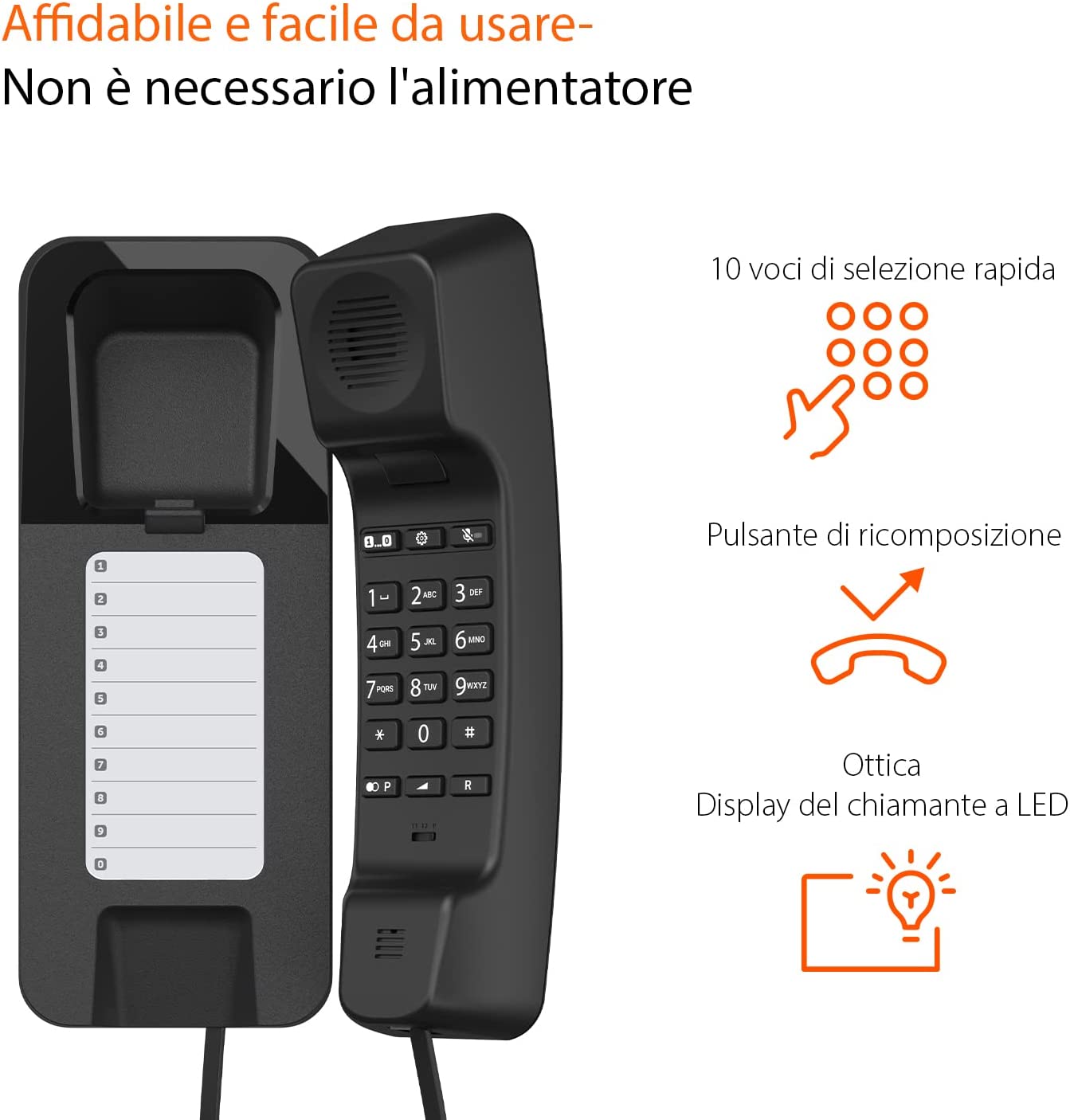 Gigaset DESK200BLACK Tel. C/filo Office Clip/cnip Disp.led Nero
