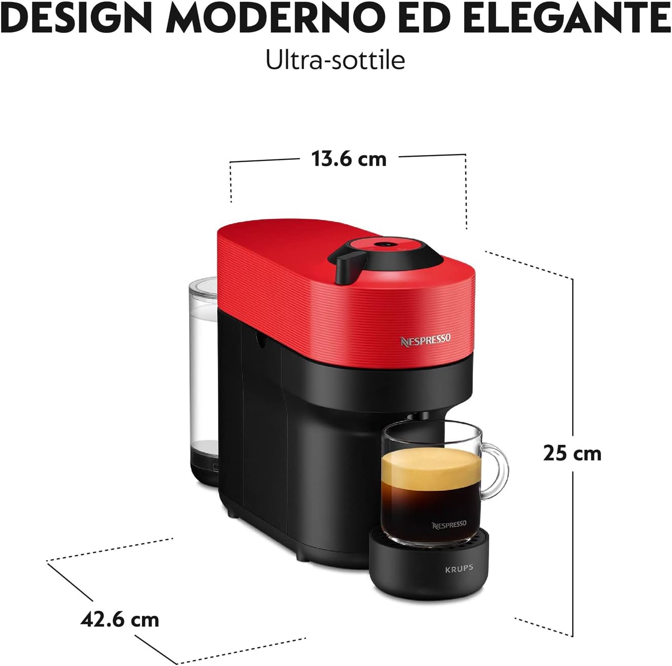 Krups Macchina da caffè Vertuo Pop Nespresso Pop Rosso