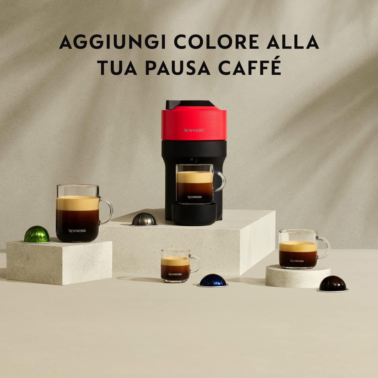 Krups Macchina da caffè Vertuo Pop Nespresso Pop Rosso