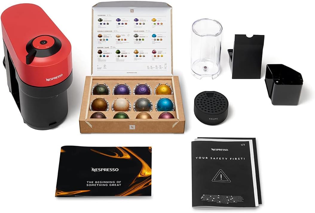 Krups Macchina da caffè Vertuo Pop Nespresso Pop Rosso