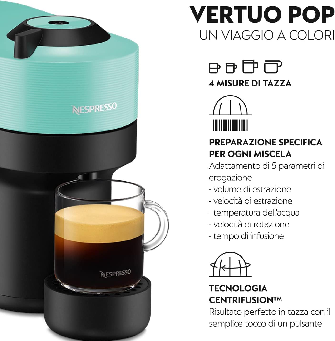 Krups Macchina da caffè Vertuo Pop Nespresso Pop Mint