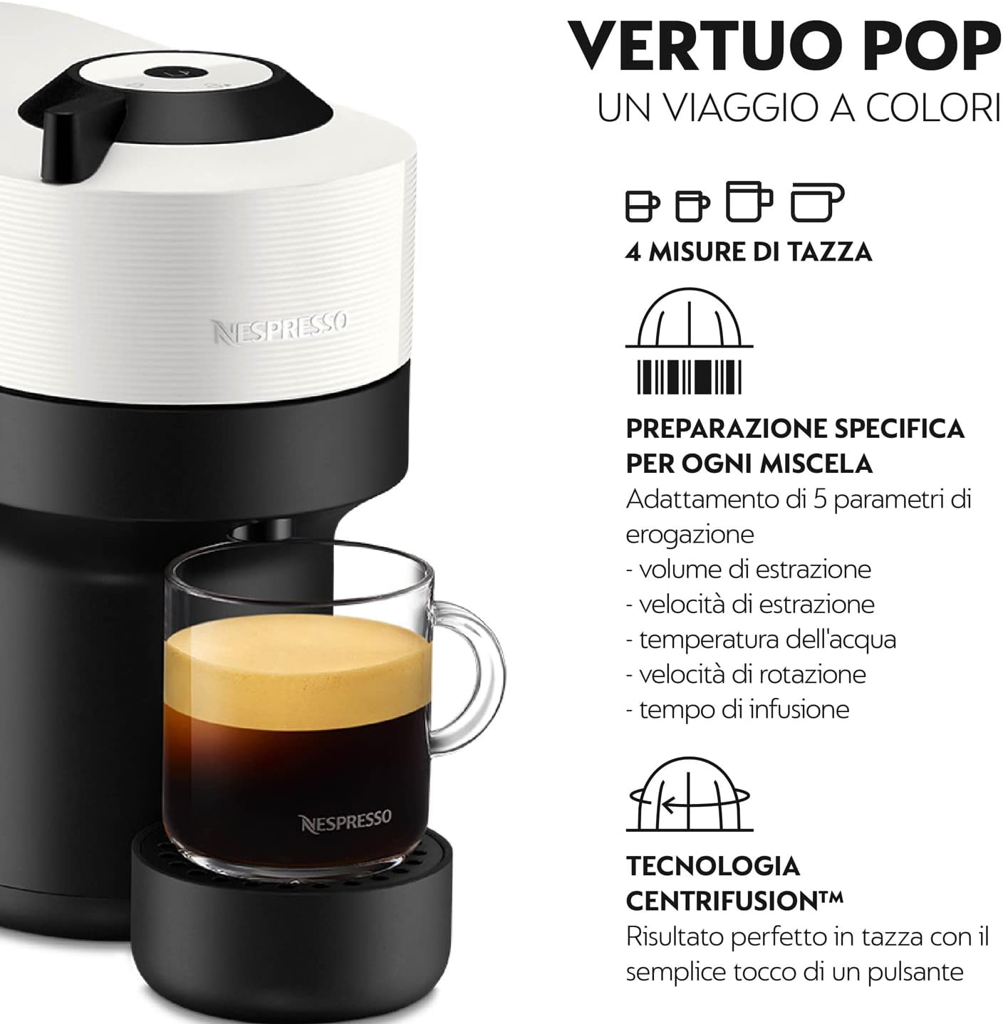 Krups Macchina da caffè Vertuo Pop Nespresso Bianco