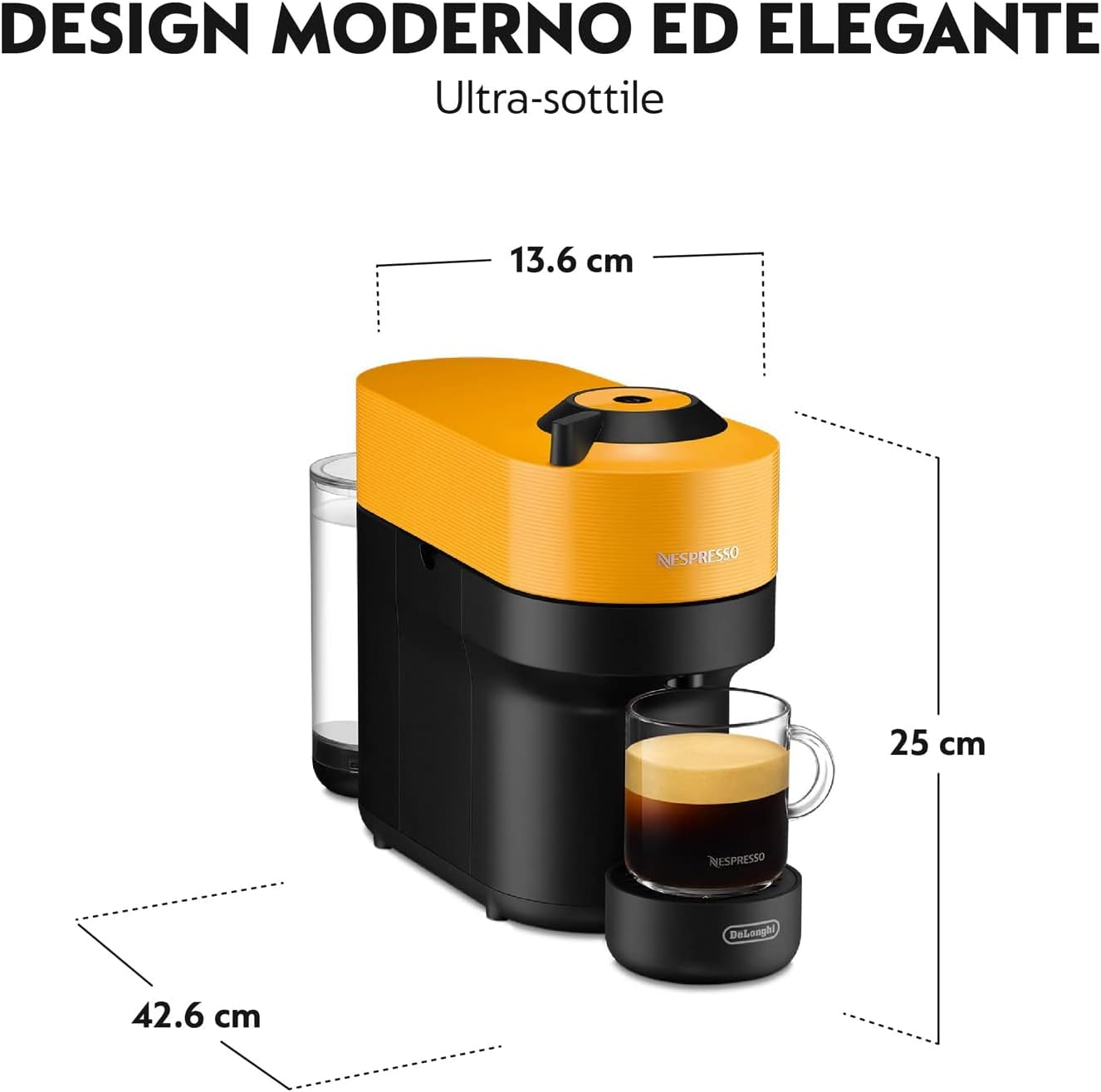 De Longhi ENV90Y M.caffe' Capsule 1260w 0.65lt Vertuo Pop Giallo