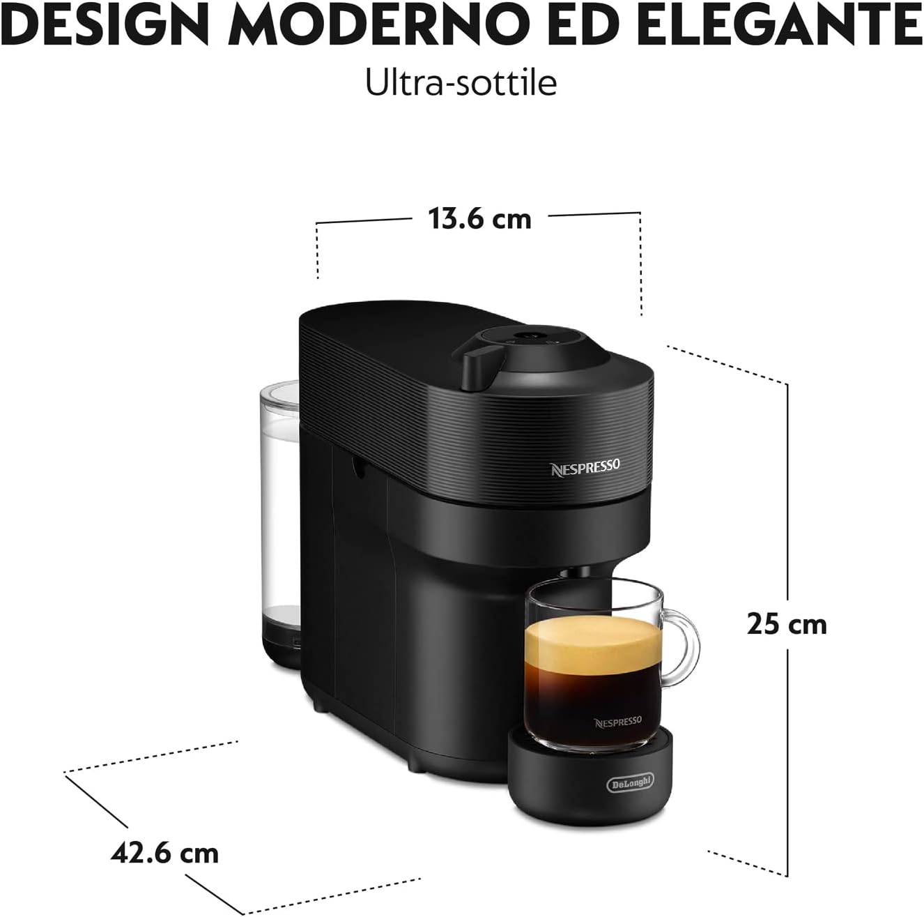 De Longhi ENV90B M.caffe' Capsule 1260w 0.65lt Vertuo Pop Nero