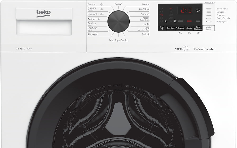 Beko WTX91482AIIT Lav.c/front 9kg 1400giri Ce.a Inverter Vap.