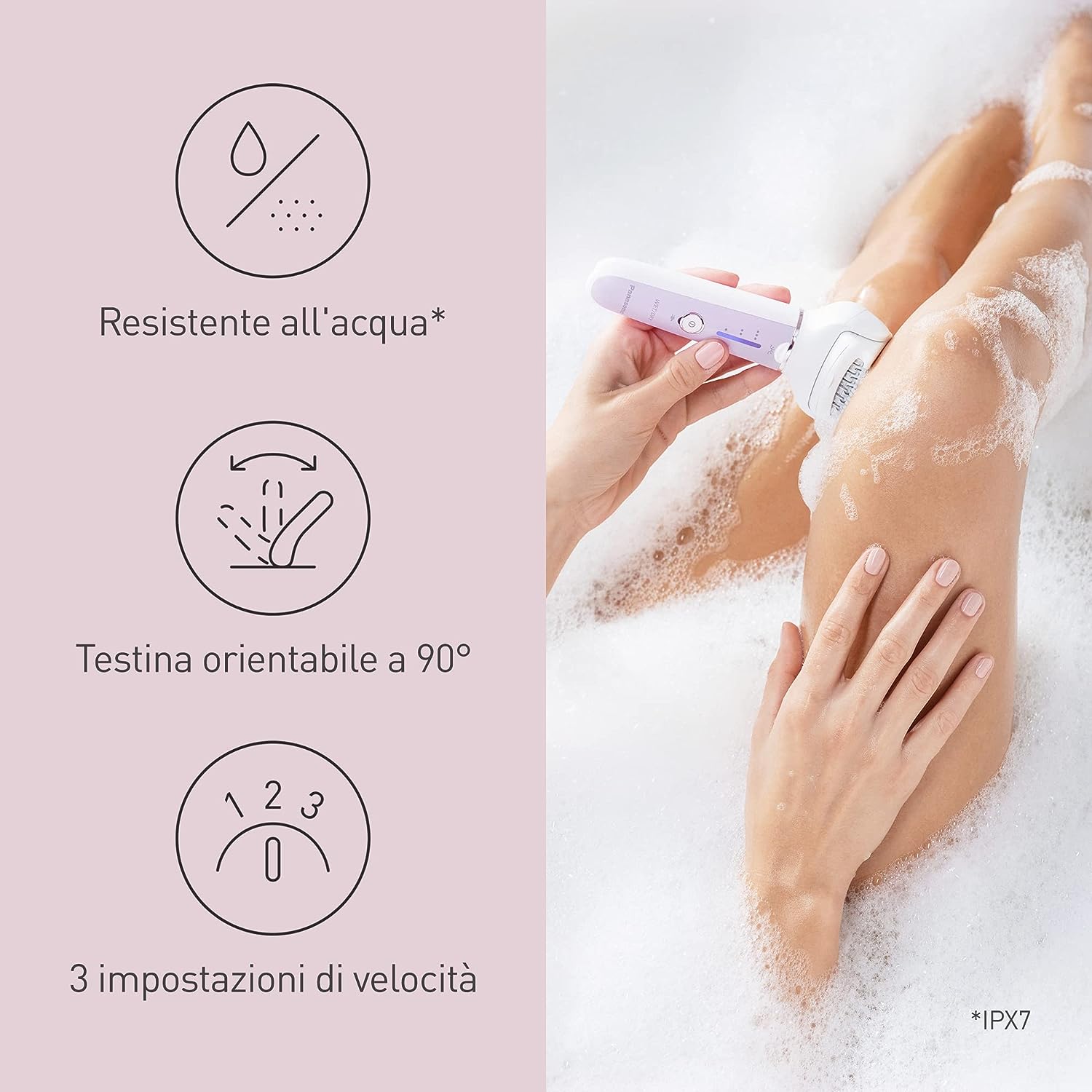 Panasonic ESEY30V503 Epilatore Wet&dry 60pinze 3pz Lilla
