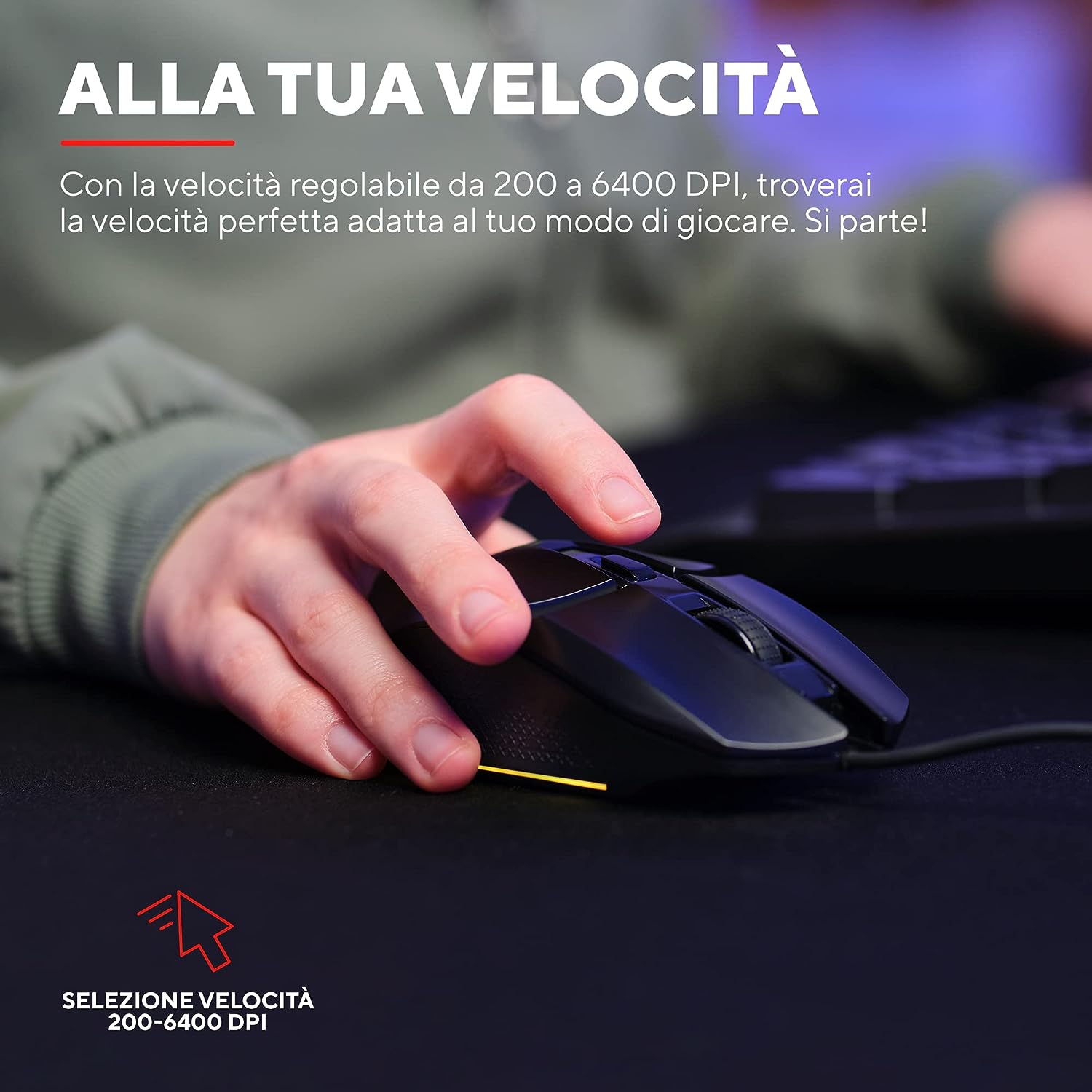 Trust Gaming GXT 109 FeloxMouse da gaming illuminato Nero