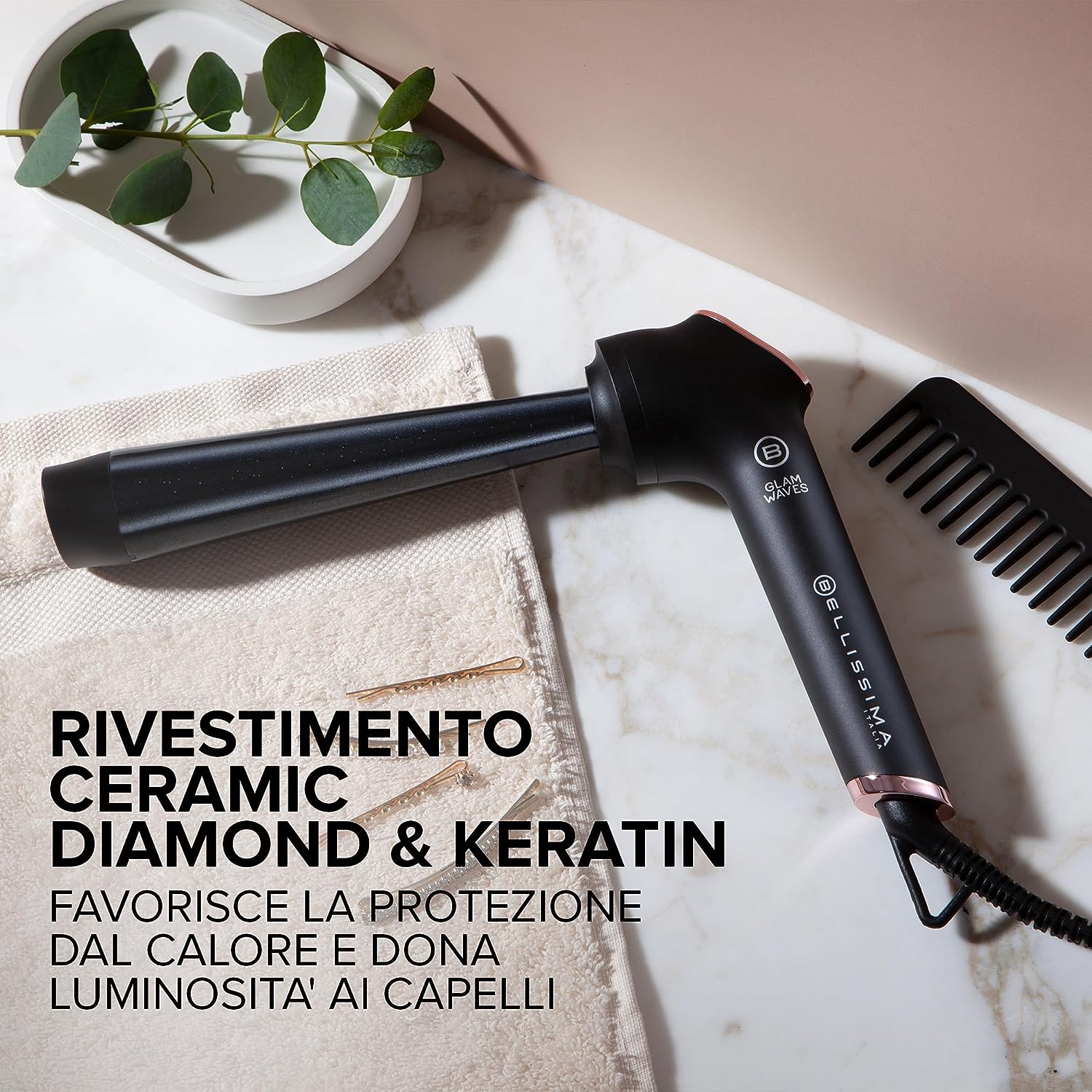 Imetec 11856 Ferro Arricciacapelli 5temp. Bellissima Glam Waves