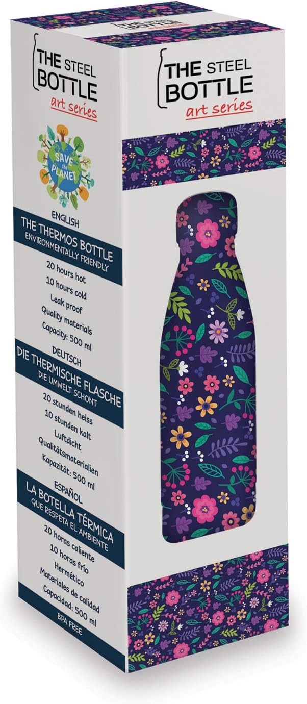 The Steel Bottle #5 Cartoon Flowers Bottiglia Termica 500ml