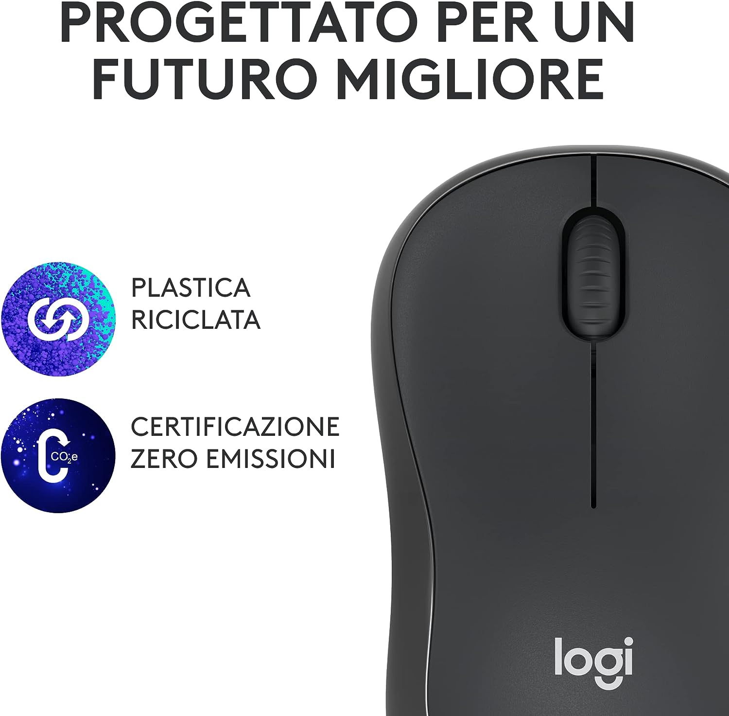 Logitech 910007119 Mouse Wireless Silenzioso M240 Graphite