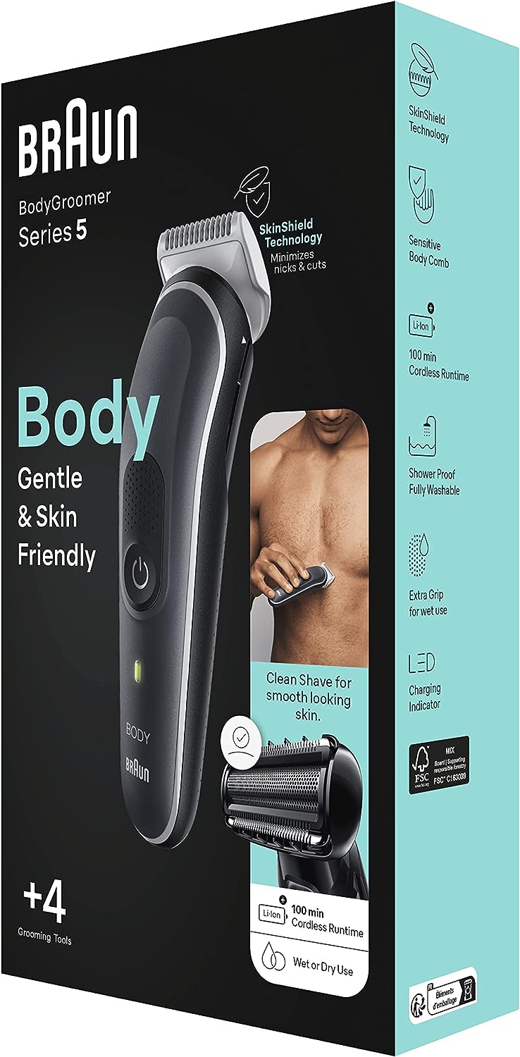 Braun BG5360 Rifinitore Uomo Body W&d Aut.100min Nero