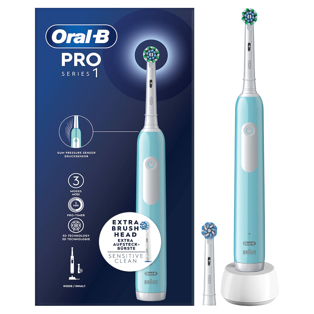 Oral-b PRO1TURQUOISE Spazz.elett.3d C/2 Testine Turquoise