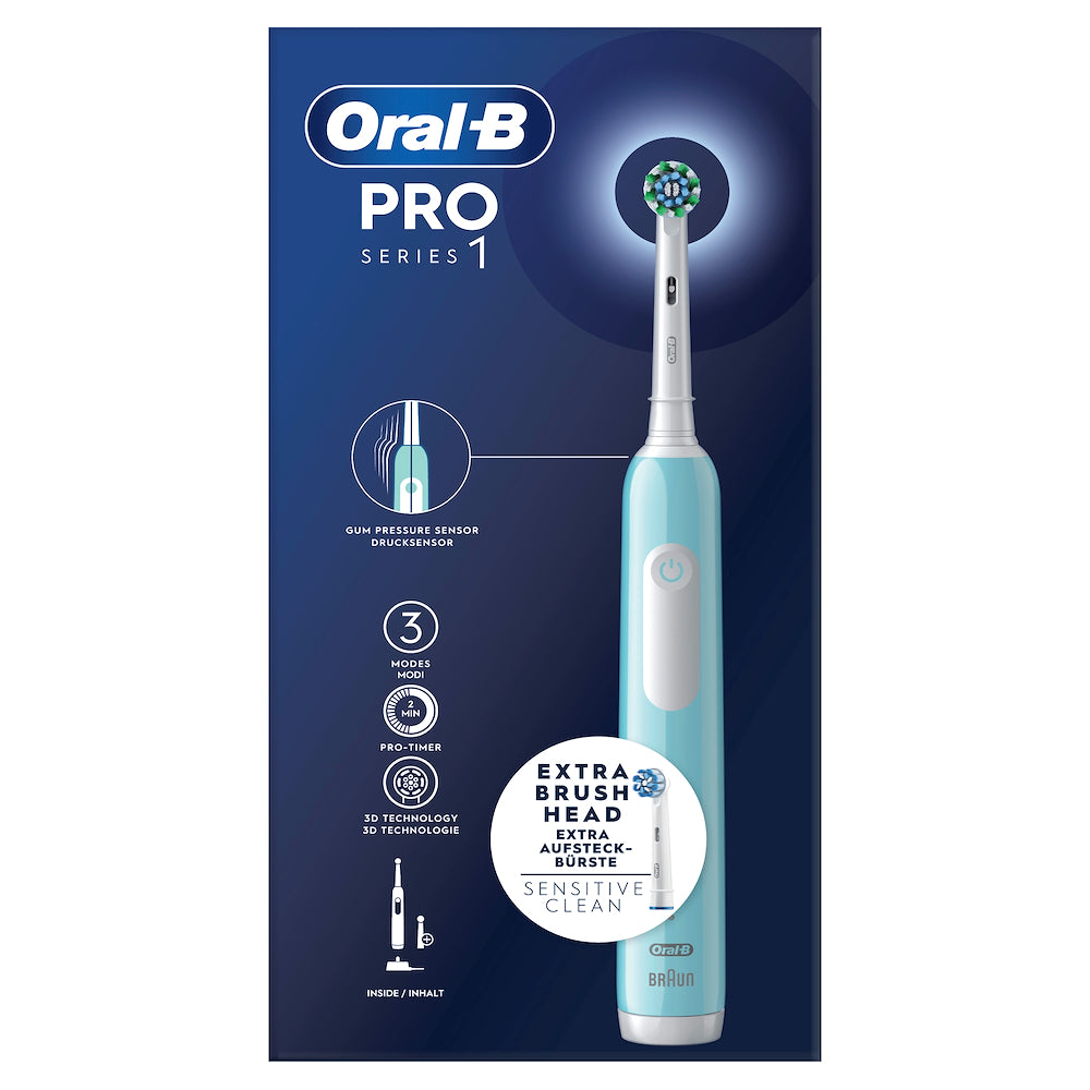 Oral-b PRO1TURQUOISE Spazz.elett.3d C/2 Testine Turquoise