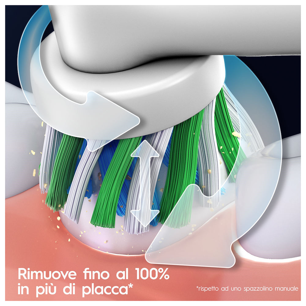 Oral-b PRO1TURQUOISE Spazz.elett.3d C/2 Testine Turquoise