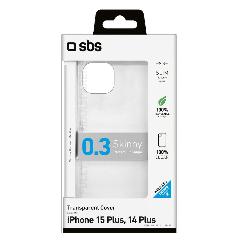 Sbs TESKINIP1567T Cover Skinny Clear Per Iphone 15 Plus