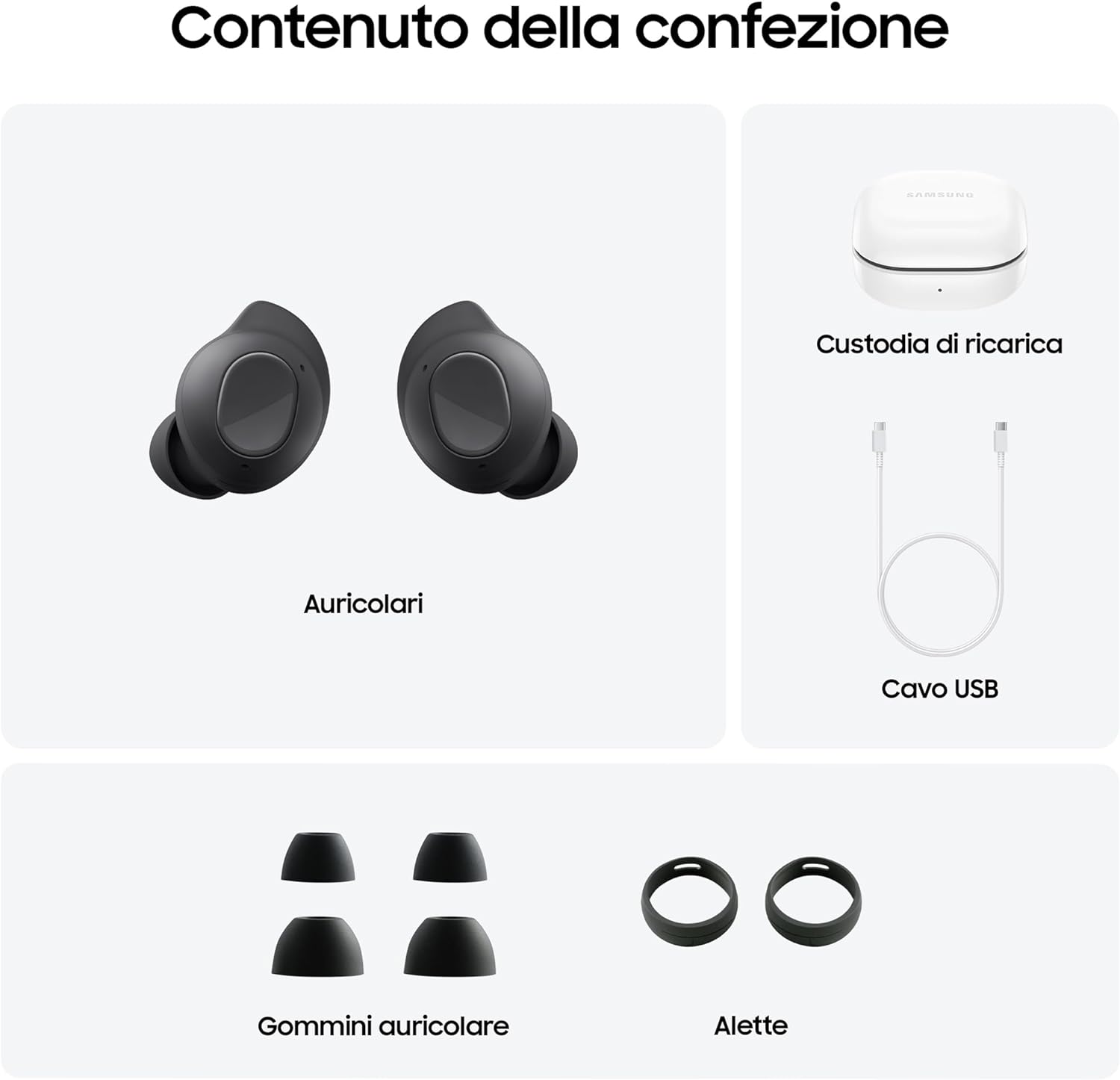 Samsung Auricolare Bluetooth Galaxy Buds Fe Graphite