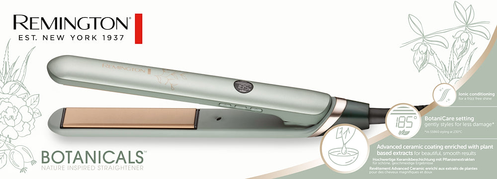 Remington S5860 Piastra Capelli 10temp. Ceramica Botanicals Verde