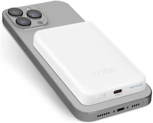 Sbs TEBB5000MAG1CW Power Bank 5000mah Usb-c Wless Magnetic.magsafe Wh