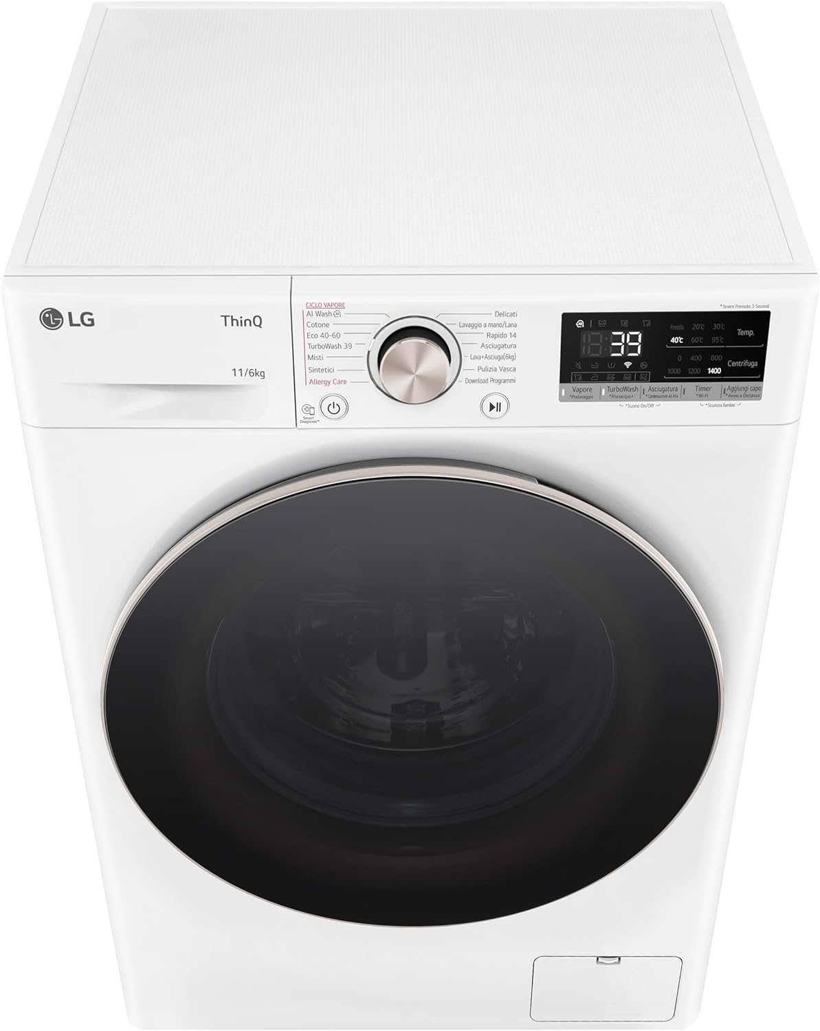 Lg D4R7011TSWG Lavasc.c/f 1400g L.11kg-asc.6kg Ce.d Vap Wifi Aidd