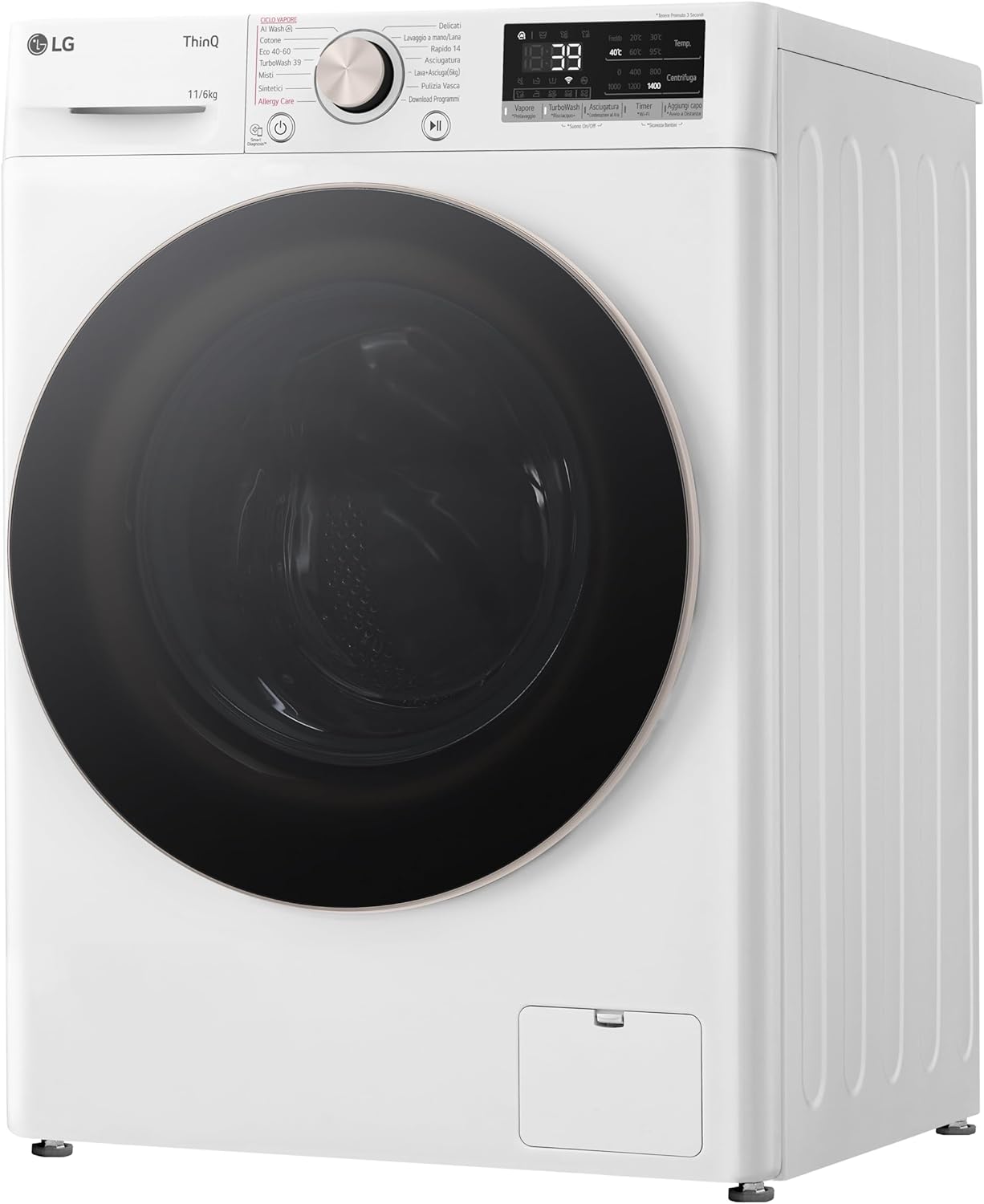 Lg D4R7011TSWG Lavasc.c/f 1400g L.11kg-asc.6kg Ce.d Vap Wifi Aidd