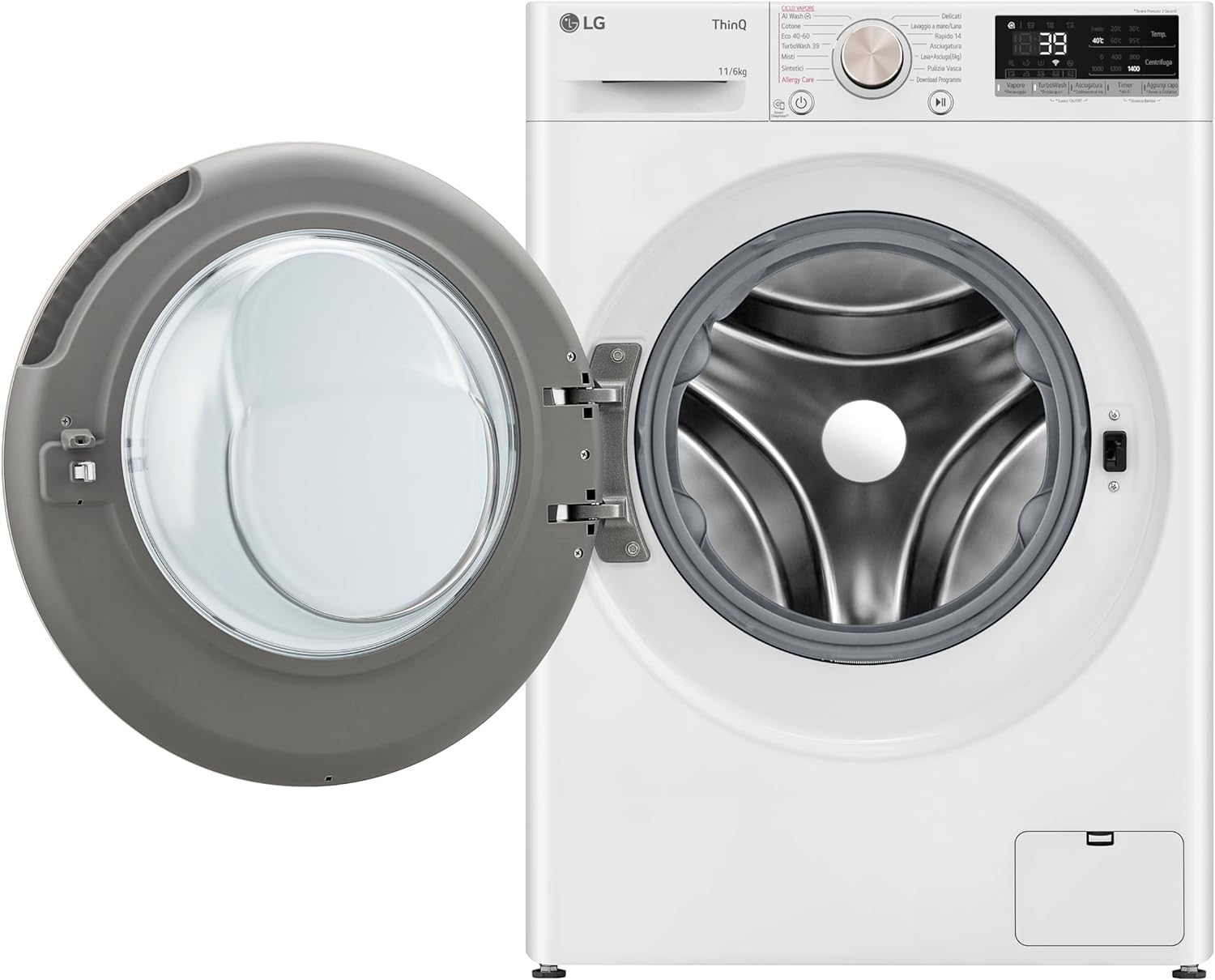Lg D4R7011TSWG Lavasc.c/f 1400g L.11kg-asc.6kg Ce.d Vap Wifi Aidd
