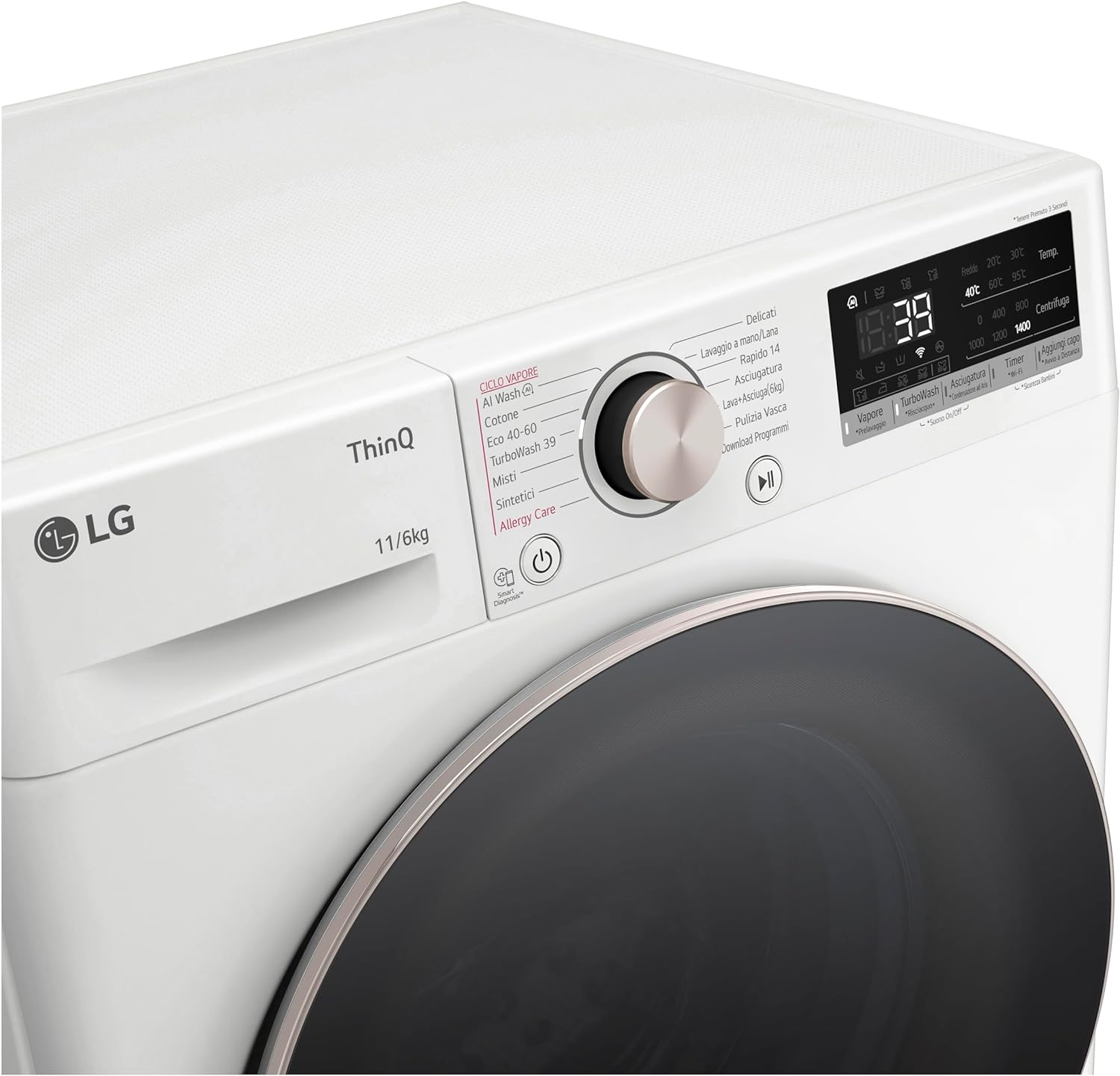 Lg D4R7011TSWG Lavasc.c/f 1400g L.11kg-asc.6kg Ce.d Vap Wifi Aidd