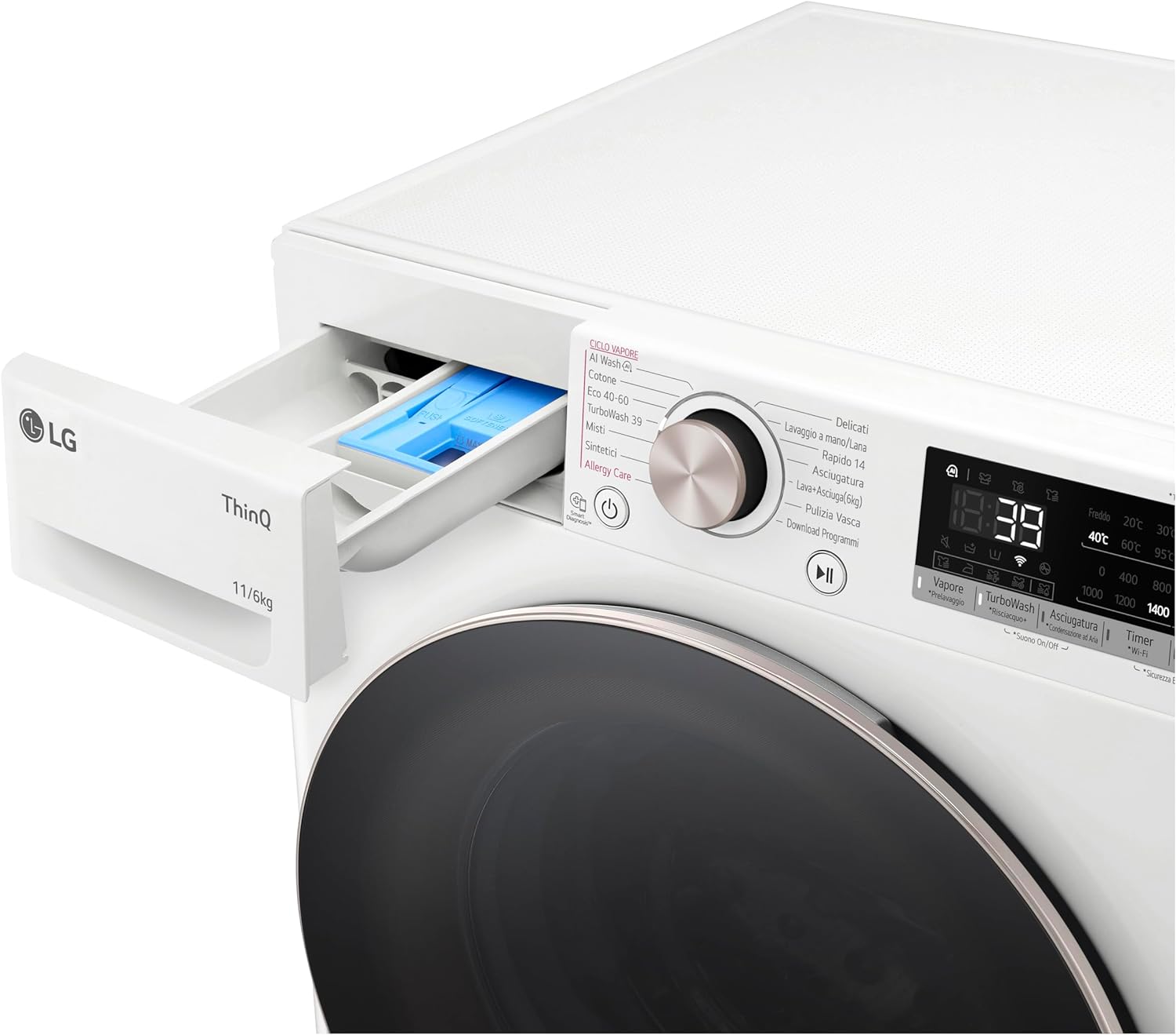 Lg D4R7011TSWG Lavasc.c/f 1400g L.11kg-asc.6kg Ce.d Vap Wifi Aidd