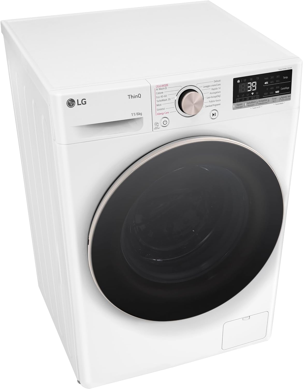 Lg D4R7011TSWG Lavasc.c/f 1400g L.11kg-asc.6kg Ce.d Vap Wifi Aidd