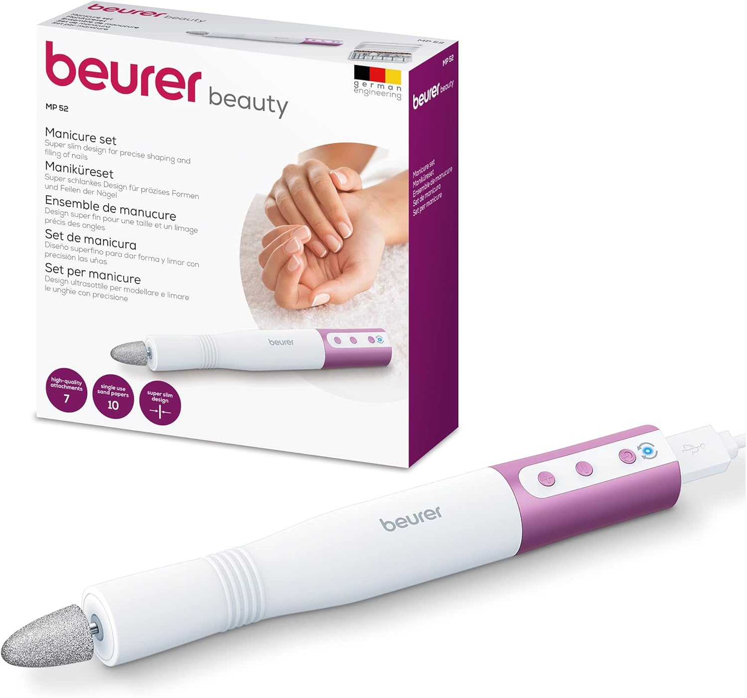 Beurer MP52 Set Manicure 7access. 15000g/min Bianco