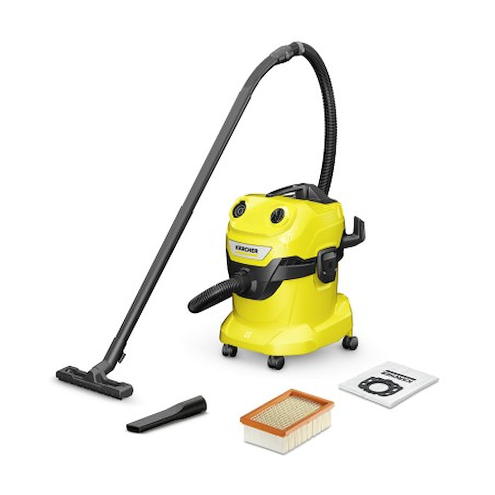 Karcher WD4V20522NEW Bidone Asp.solidi/liquidi 1000w 20lt C/acc. Giallo