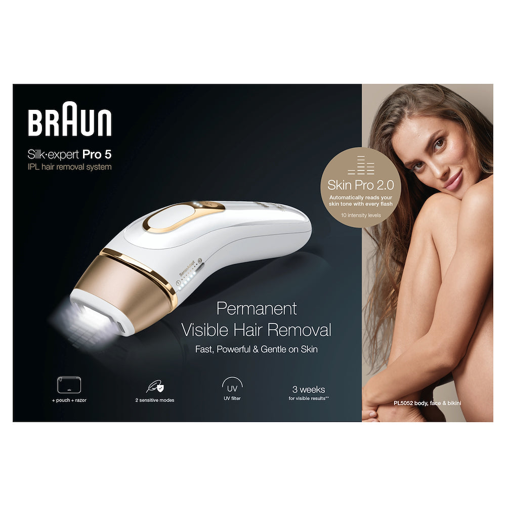 Braun PL5052 Epilatore Luce Pulsata 400000flash C/rasoio+custod