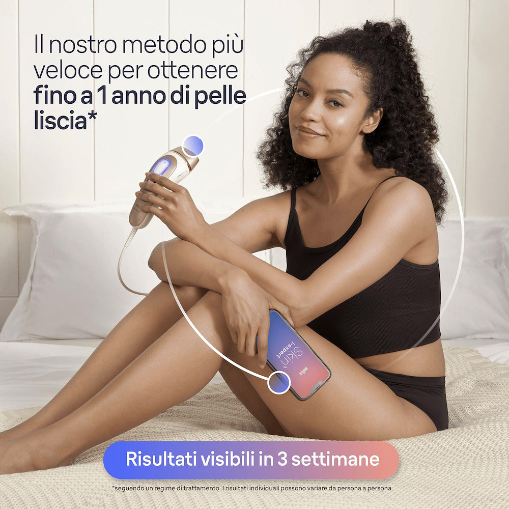 Braun PL7147 Epilatore Luce Pulsata 400000f. 10int.+rasoio/cust