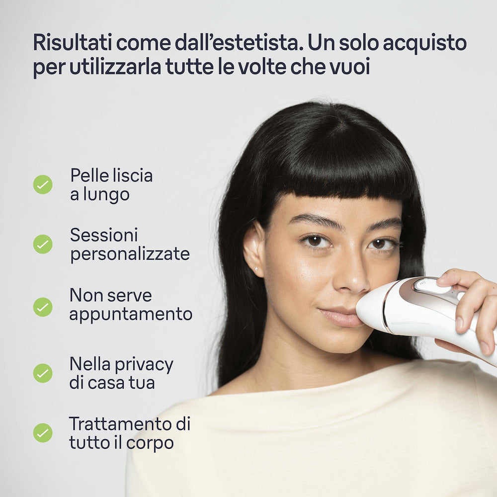 Braun PL7147 Epilatore Luce Pulsata 400000f. 10int.+rasoio/cust