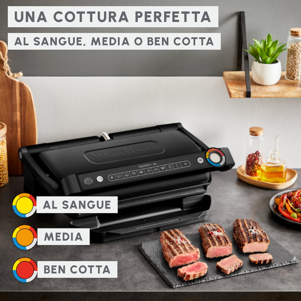 Moulinex GI727810 Bistecchiera 2000w Optigrill+ Xl Black