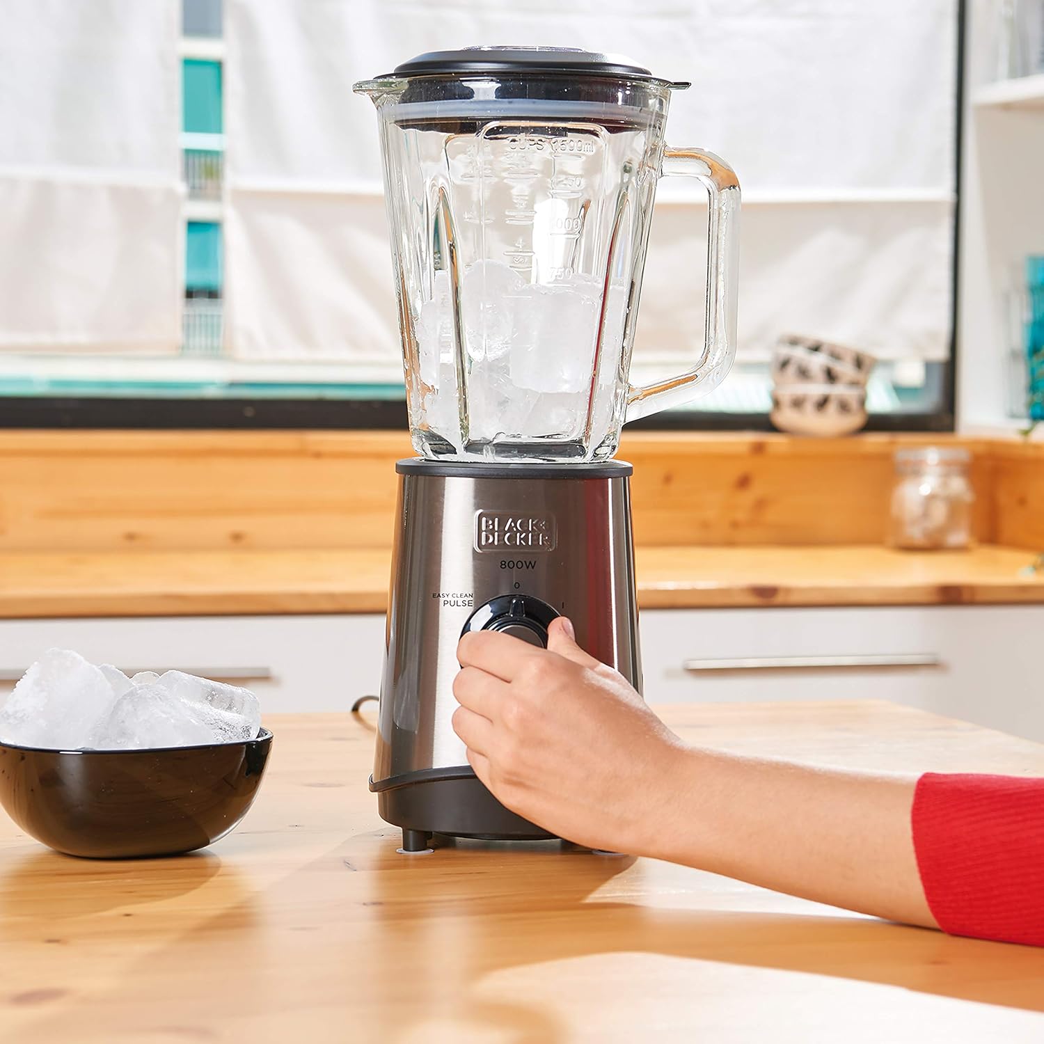 Black+decker BXJB800E Frullatore 800w Pulse Ciot.vetro 1.5tlt Blk/accia