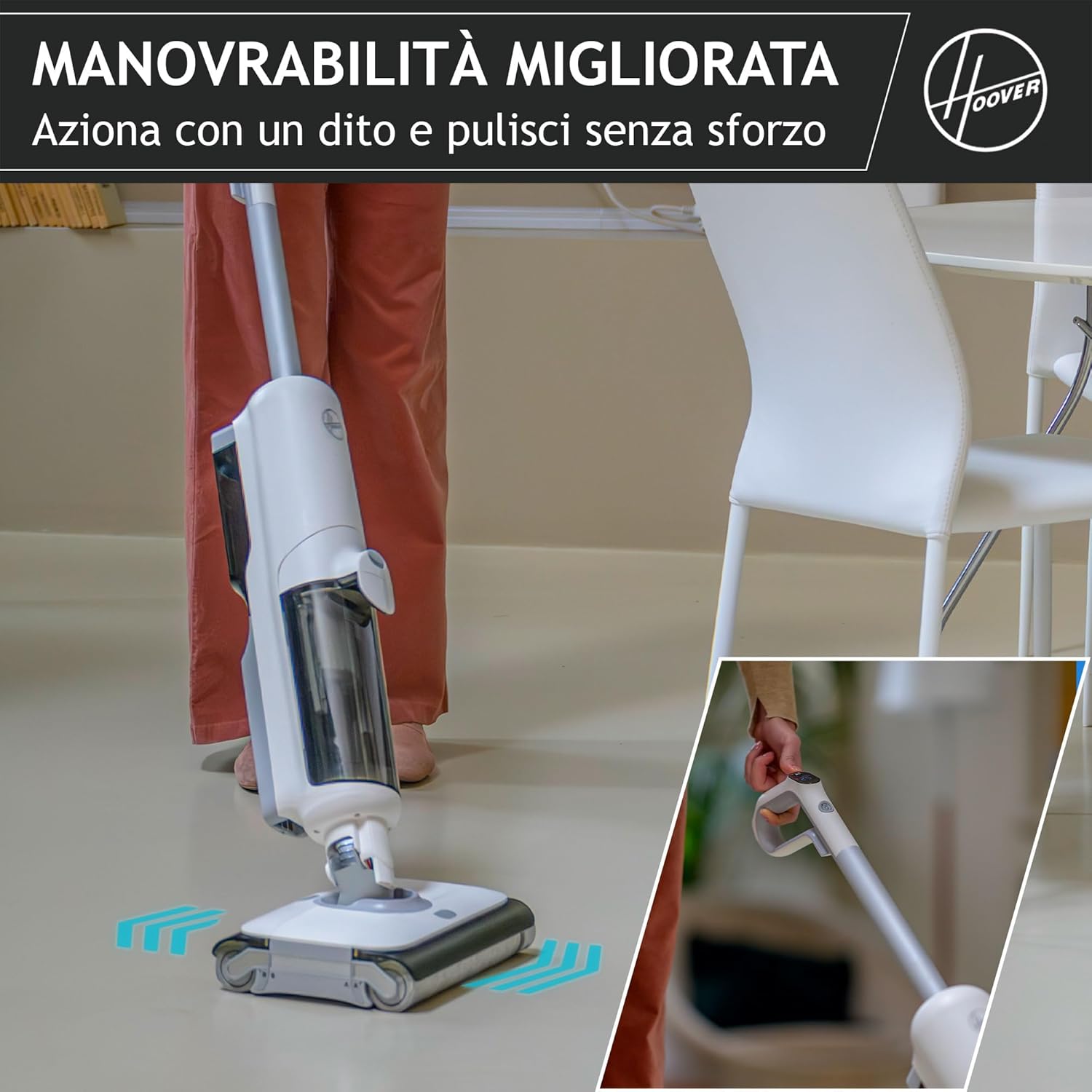 Hoover HW500 Lava/aspira Ric. 220w 2rulli 3prog. White/grey
